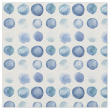 Indigo Watercolor Circles Fabric par Margaret Juul