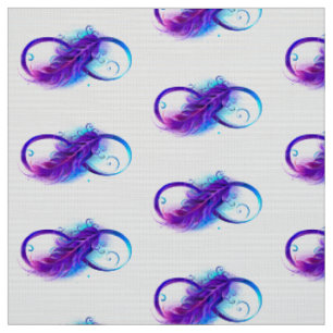 Tissu Infini avec plume violette