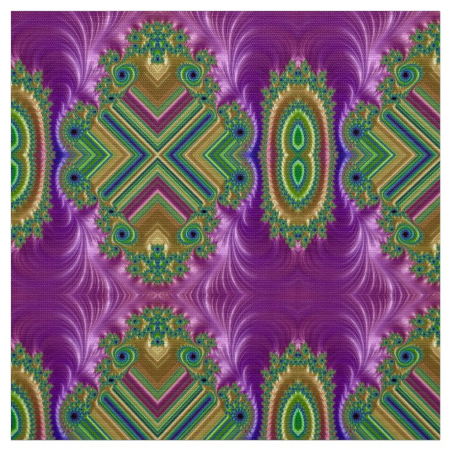 Tissu INHABITUEL ! ~ Vert rose bleu orange 3D (Échantillon)