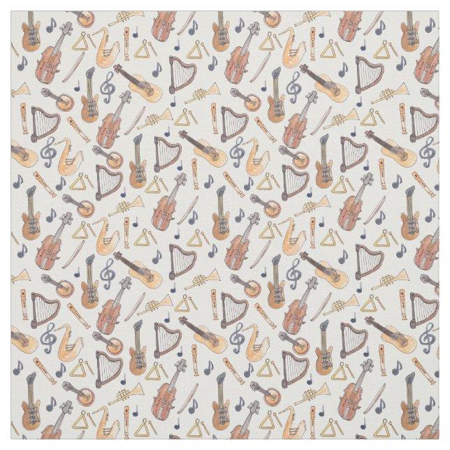 Tissu Instruments de musique (Échantillon)