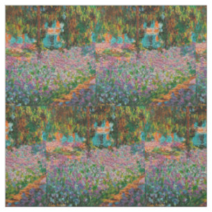 Tissu Iris Jardin Monet Giverny fleurs