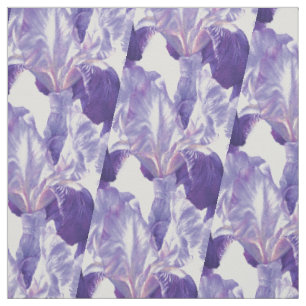 Tissu Iris pourpre peignant le motif botanique d'art