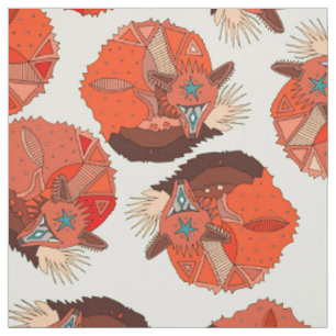 Tissu ivoire de polka de renard