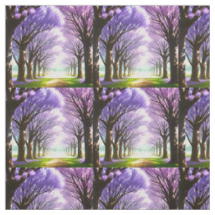 Tissu Jacaranda Arbres Mystique à fleurs violettes, tiss