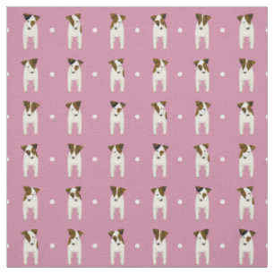 Tissu Jack Russell Terriers pin point poussiéreux rose n