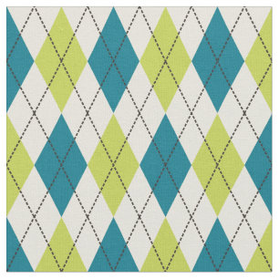 Tissu Jacquard bleu et vert