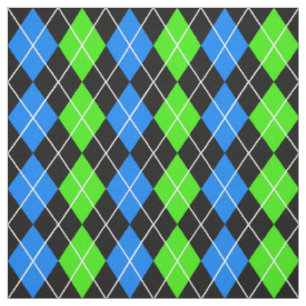 Tissu Jacquard bleu vert noir Diamant Design