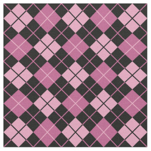 Tissu Jacquard Rose-Noir