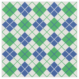 Tissu Jacquard vert-bleu