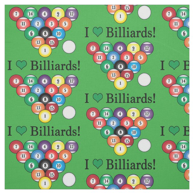 Tissu J'aime des billards (Échantillon)