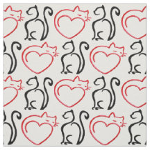 J'aime des chats ! (Contours noirs et rouges sur