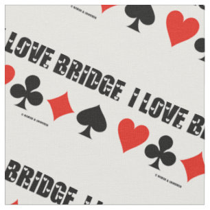 Tissu J'aime l'attitude de pont de costumes de carte de