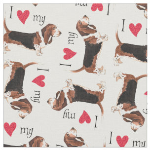 Tissu J'aime ma peau de Basset