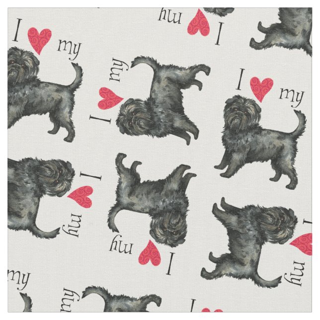 Tissu J'aime mon Affenpinscher (Fermer)