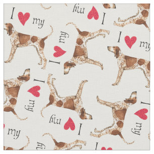 Tissu J'aime mon American English Coonhound