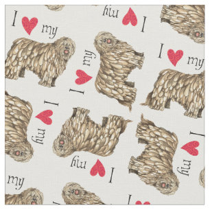 Tissu J'aime mon Bergamasco