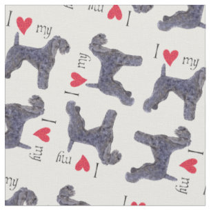 Tissu J'aime mon bleu de Kerry Terrier