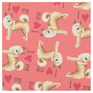 Tissu J'aime mon Buhund norvégien