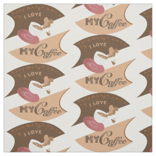 Tissu J'aime mon café Retro Java