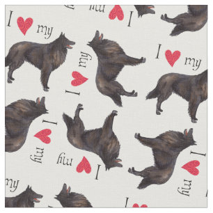 Tissu J'aime mon chien de berger belge
