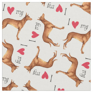 Tissu J'aime mon chien de pharaon