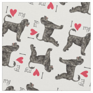 Tissu J'aime mon chien d'eau portugais