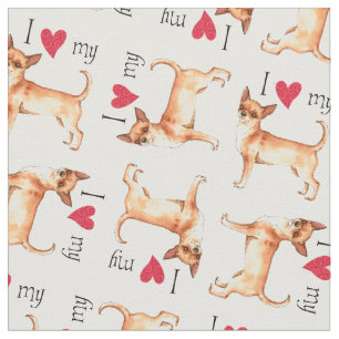 Tissu J'aime mon chiwawa