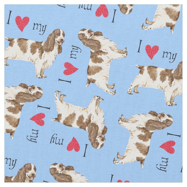 Tissu J'aime mon cocker anglais (Fermer)