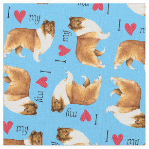 Tissu J'aime mon colley