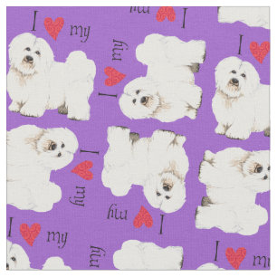Tissu J'aime mon coton de Tulear
