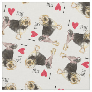 Tissu J'aime mon Lowchen