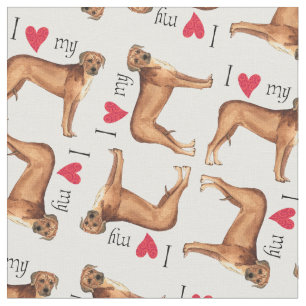 Tissu J'aime mon Rhodesian Ridgeback