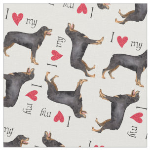 Tissu J'aime mon rottweiler