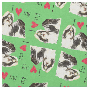 Tissu J'aime mon Shih Tzu