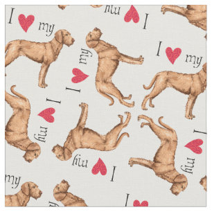 Tissu J'aime mon Vizsla à poils durs