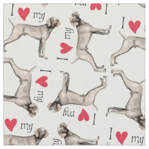 Tissu J'aime mon Weimaraner