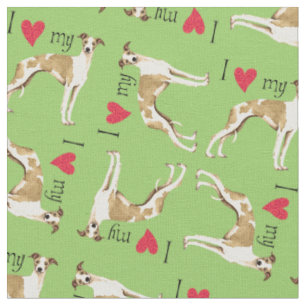 Tissu J'aime mon whippet