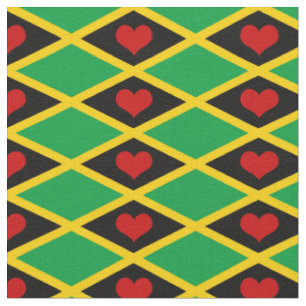 Tissu Jamaica Flag Fabric & Heart fashion/reggae