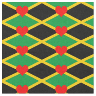Tissu Jamaica Flag Fabric & Heart fashion/reggae