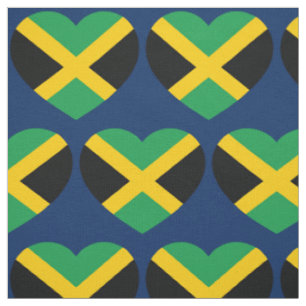 Tissu Jamaïque Drapeau Amour Motif de coeur