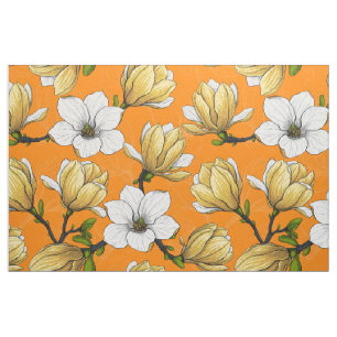 Tissu Jardin de Magnolia en jaune