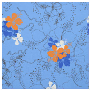 Tissu Jardin de minuit Hawaïen Fleur d'Hibiscus