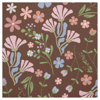Tissu Jardin de printemps avec Arrière - plan Brown au c