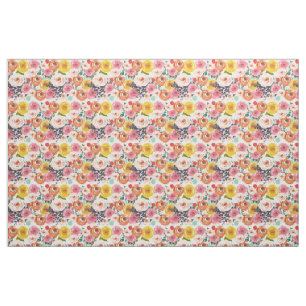 Tissu Jardin romantique d'aquarelle floral