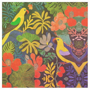 Tissu Jardin tropical Expressionnisme moderne Oeuvre d'a