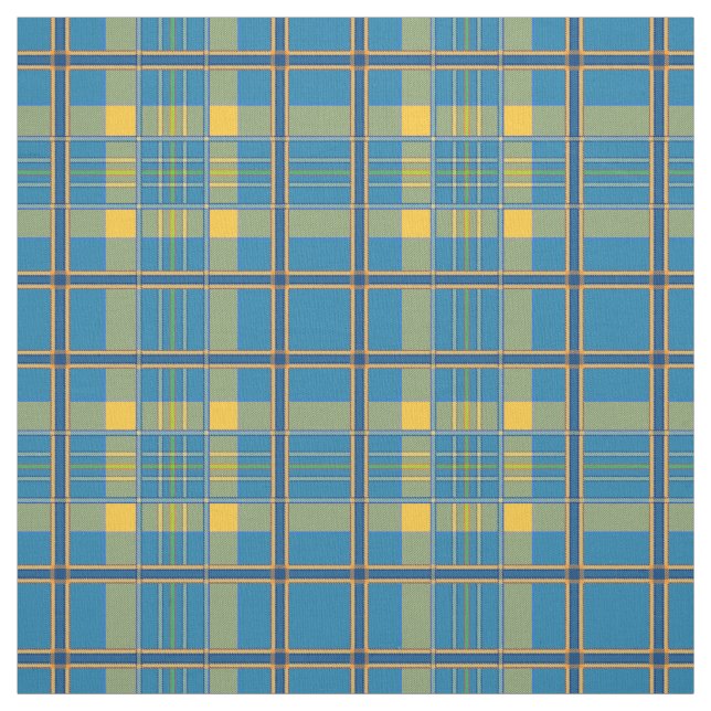 Tissu jaune, bleu et vert (Échantillon)