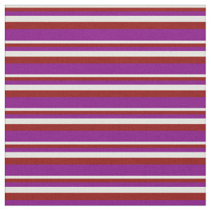 Tissu Jaune clair, rouge foncé et rayures violettes
