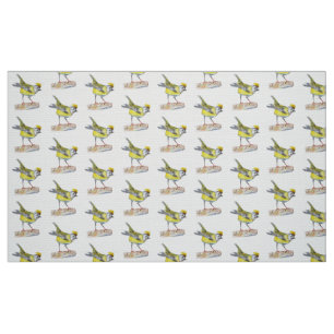 Tissu jaune de la popeline de polyester d'oiseau