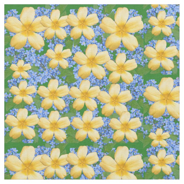 Tissu jaune et bleu (Fermer)