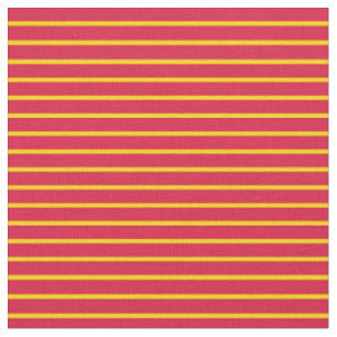 Tissu Jaune et Crimson Linu/Motif rayé